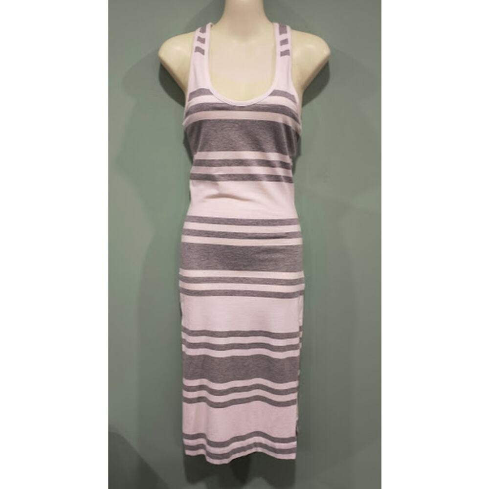 French‎ Connection Gray/White Striped Racerback Tank Dress - Size 4